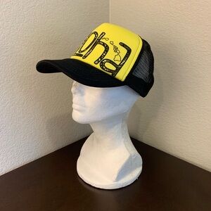 Hawaiian Headwear Vintage Aloha Foam Yellow Front Mesh Snapback Truckers Cap